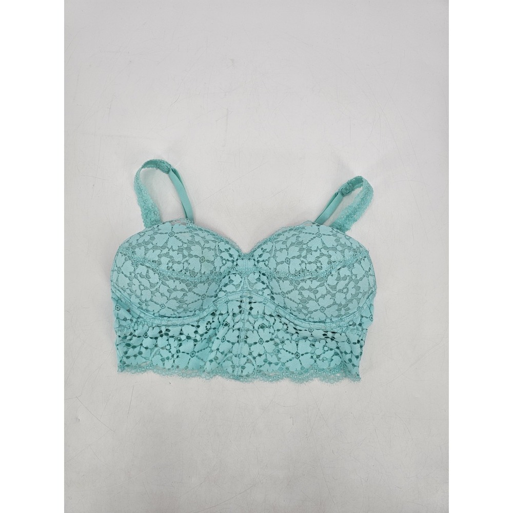 Victorias Secret Pink Size S Womens Blue Lace Wireless Padded Bralette